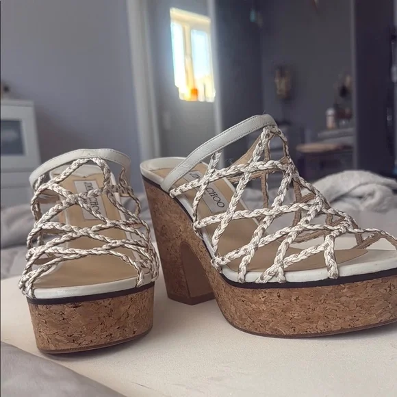 Jimmy Choo Cream Wedges Elegant Design - Picture 3 of 5